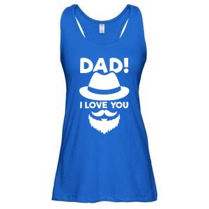 Dad I Love You Beard And Hat Father Appreciation Gift Ladies Essential Flowy Tank