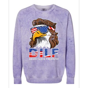 Damn I Love Freedom Eagle Funny Colorblast Crewneck Sweatshirt