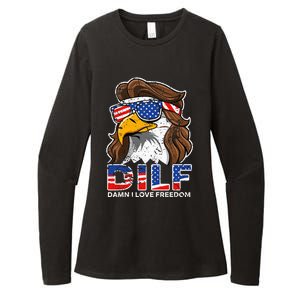 Damn I Love Freedom Eagle Funny Womens CVC Long Sleeve Shirt