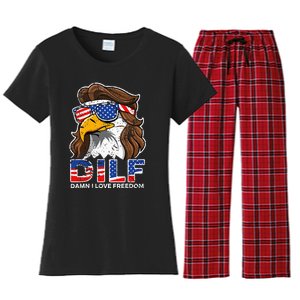 Damn I Love Freedom Eagle Funny Women's Flannel Pajama Set