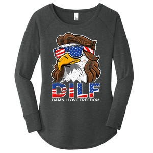 Damn I Love Freedom Eagle Funny Women's Perfect Tri Tunic Long Sleeve Shirt