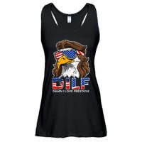 Damn I Love Freedom Eagle Funny Ladies Essential Flowy Tank