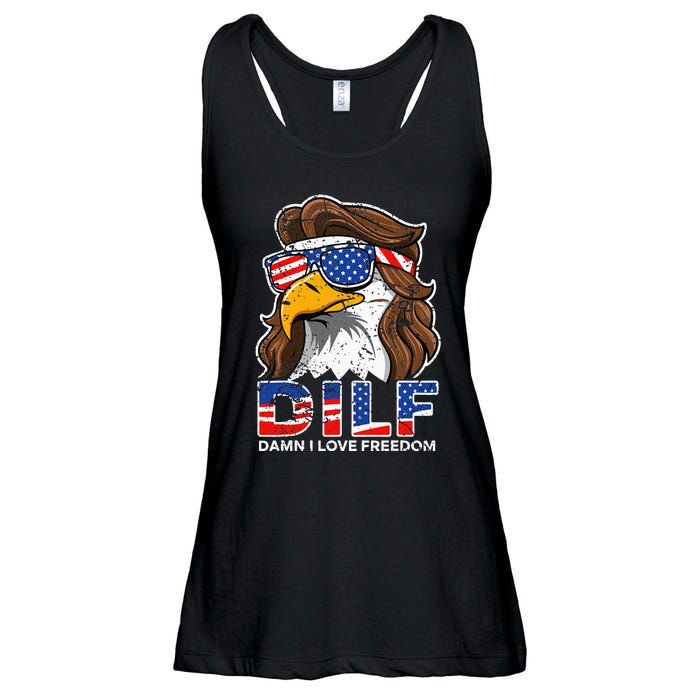 Damn I Love Freedom Eagle Funny Ladies Essential Flowy Tank