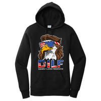 Damn I Love Freedom Eagle Funny Women's Pullover Hoodie