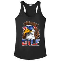 Damn I Love Freedom Eagle Funny Ladies PosiCharge Competitor Racerback Tank