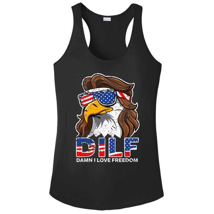 Damn I Love Freedom Eagle Funny Ladies PosiCharge Competitor Racerback Tank