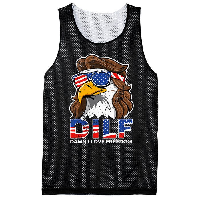 Damn I Love Freedom Eagle Funny Mesh Reversible Basketball Jersey Tank