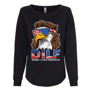 Damn I Love Freedom Eagle Funny Womens California Wash Sweatshirt