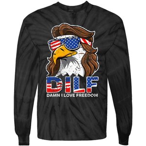 Damn I Love Freedom Eagle Funny Tie-Dye Long Sleeve Shirt