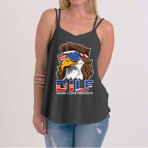 Damn I Love Freedom Eagle Funny Women's Strappy Tank