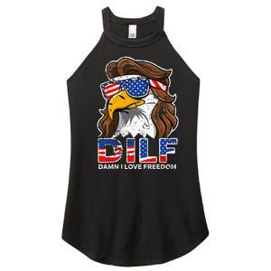 Damn I Love Freedom Eagle Funny Women's Perfect Tri Rocker Tank