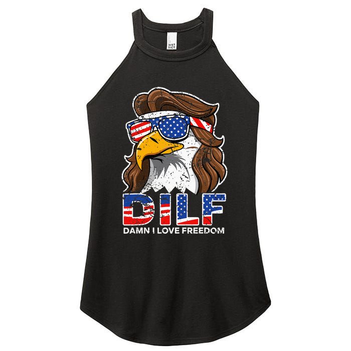 Damn I Love Freedom Eagle Funny Women's Perfect Tri Rocker Tank