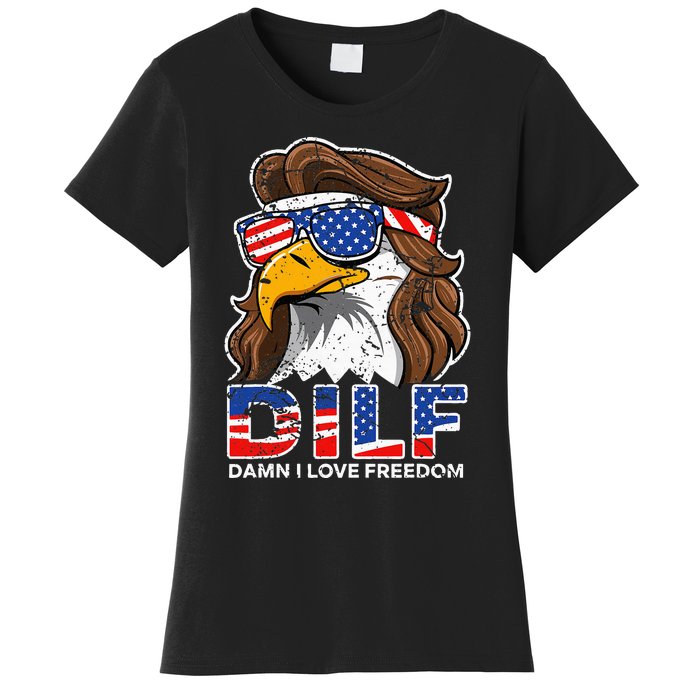 Damn I Love Freedom Eagle Funny Women's T-Shirt