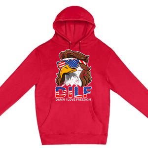 Damn I Love Freedom Eagle Funny Premium Pullover Hoodie