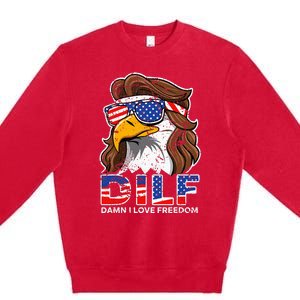 Damn I Love Freedom Eagle Funny Premium Crewneck Sweatshirt