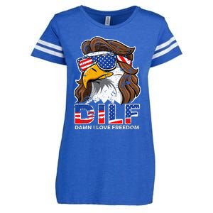 Damn I Love Freedom Eagle Funny Enza Ladies Jersey Football T-Shirt