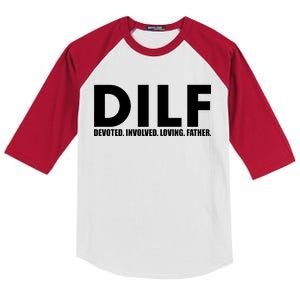 DILF Devoted Involved Loving Father Kids Colorblock Raglan Jersey