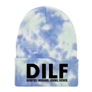 DILF Devoted Involved Loving Father Tie Dye 12in Knit Beanie