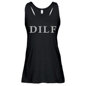 DILF Funny Dad Humor Ladies Essential Flowy Tank