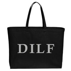 DILF Funny Dad Humor Cotton Canvas Jumbo Tote