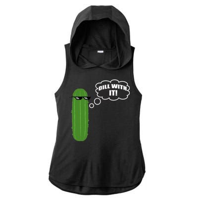 Dill With It Pickle Ladies PosiCharge Tri-Blend Wicking Draft Hoodie Tank