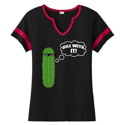 Dill With It Pickle Ladies Halftime Notch Neck Tee