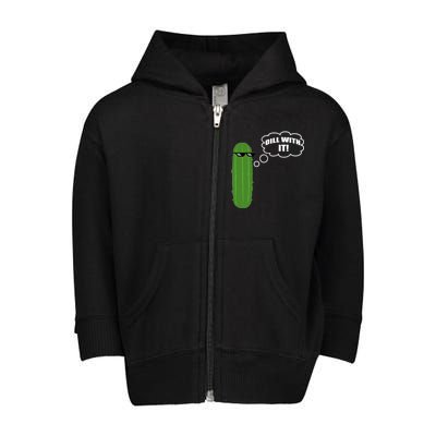 Dill With It Pickle Toddler Zip Fleece Hoodie