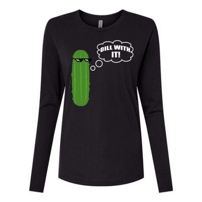 Dill With It Pickle Womens Cotton Relaxed Long Sleeve T-Shirt