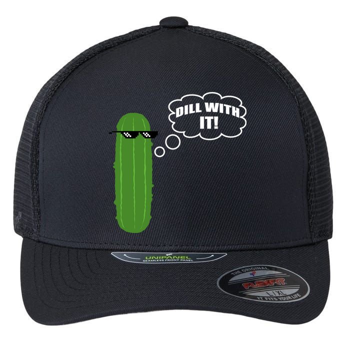 Dill With It Pickle Flexfit Unipanel Trucker Cap
