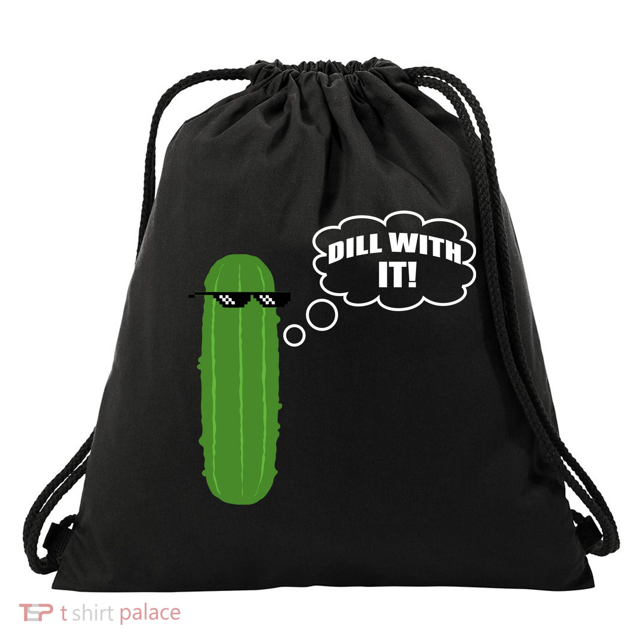 Dill With It Pickle Drawstring Bag