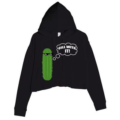 Dill With It Pickle Crop Fleece Hoodie