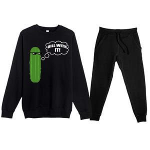 Dill With It Pickle Premium Crewneck Sweatsuit Set