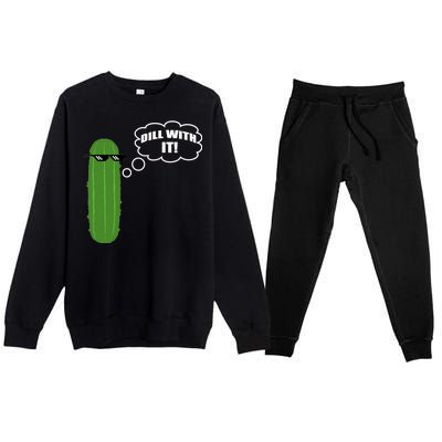 Dill With It Pickle Premium Crewneck Sweatsuit Set