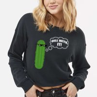 Dill With It Pickle Cropped Pullover Crew