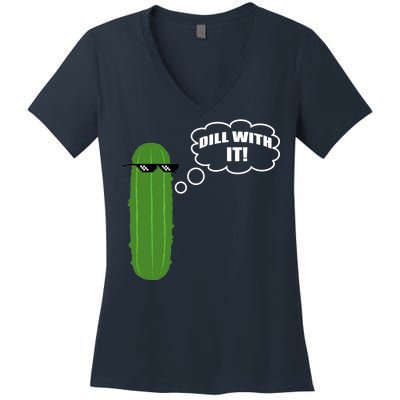 Dill With It Pickle Women's V-Neck T-Shirt