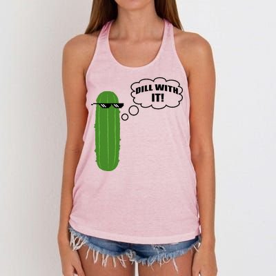 Dill With It Pickle Women's Knotted Racerback Tank