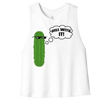 Dill With It Pickle Women's Racerback Cropped Tank