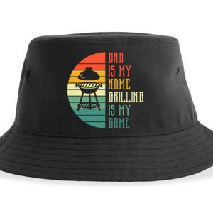 Dad Is My Name Grilling Is My Game Sport Fathers Day Sustainable Bucket Hat