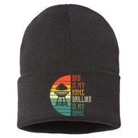 Dad Is My Name Grilling Is My Game Sport Fathers Day Sustainable Knit Beanie