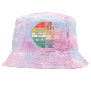 Dad Is My Name Grilling Is My Game Sport Fathers Day Tie-Dyed Bucket Hat