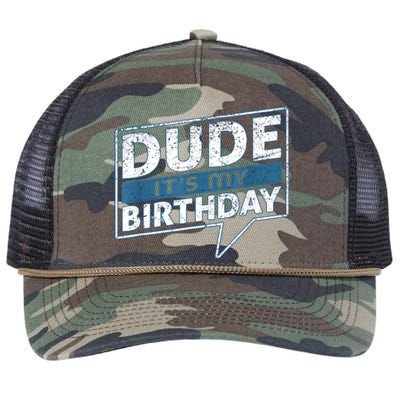 Dude Its My Birthday Party Happy Celebration Retro Rope Trucker Hat Cap