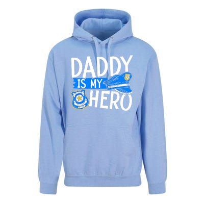 Daddy Is My Hero Police Thin Blue Line Law Enforcet Gift Unisex Surf Hoodie