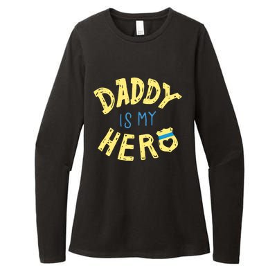 Daddy Is My Hero Police Officer Father Gift For Cops Deputys Gift Womens CVC Long Sleeve Shirt