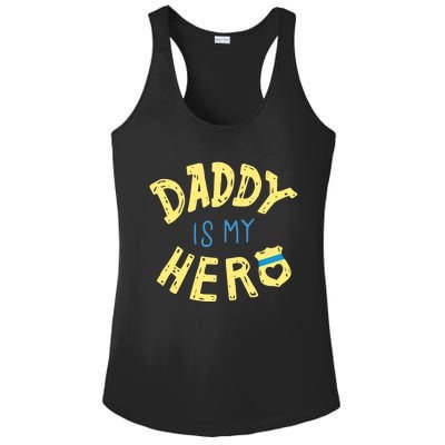 Daddy Is My Hero Police Officer Father Gift For Cops Deputys Gift Ladies PosiCharge Competitor Racerback Tank