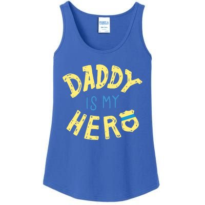 Daddy Is My Hero Police Officer Father Gift For Cops Deputys Gift Ladies Essential Tank