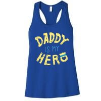 Daddy Is My Hero Police Officer Father Gift For Cops Deputys Gift Women's Racerback Tank