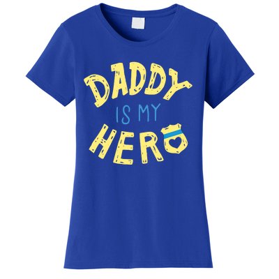 Daddy Is My Hero Police Officer Father Gift For Cops Deputys Gift Women's T-Shirt