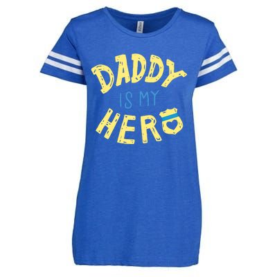 Daddy Is My Hero Police Officer Father Gift For Cops Deputys Gift Enza Ladies Jersey Football T-Shirt