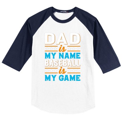 Dad Is My Name Baseball Is My Game Gift For Father's Day Baseball Sleeve Shirt