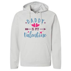 Daddy Is My Valentine Cute Holiday Performance Fleece Hoodie